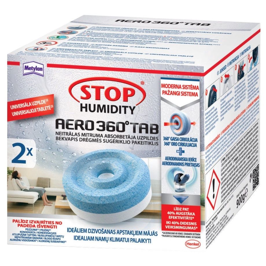 Tabletės drėgmės surinktuvams Metylan Stop Humidity Aero 2 x 450 g