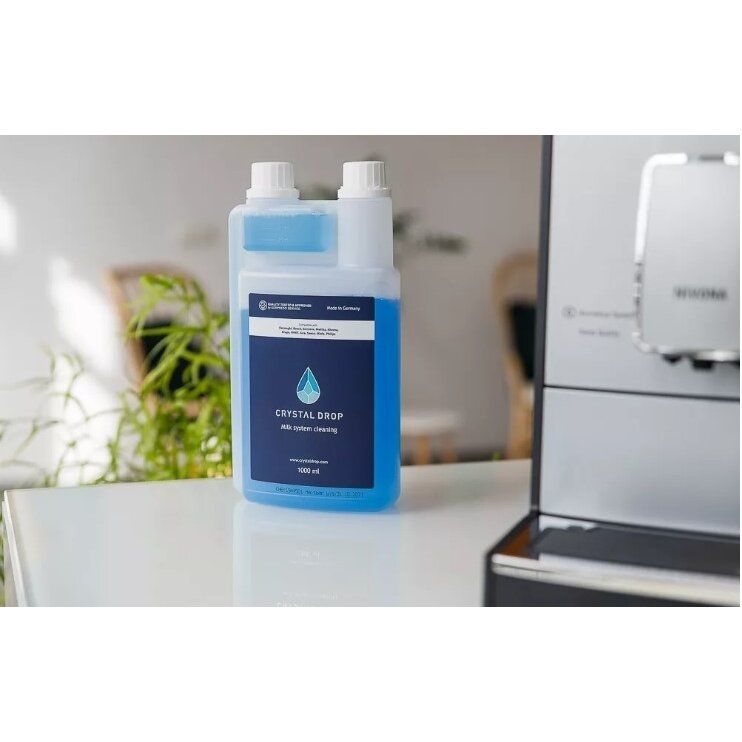 CRYSTAL DROP pieno sistemos valymo skystis 1000 ml ( Nivona, Miele, Delonghi, Siemens, Jura kavos aparatams)