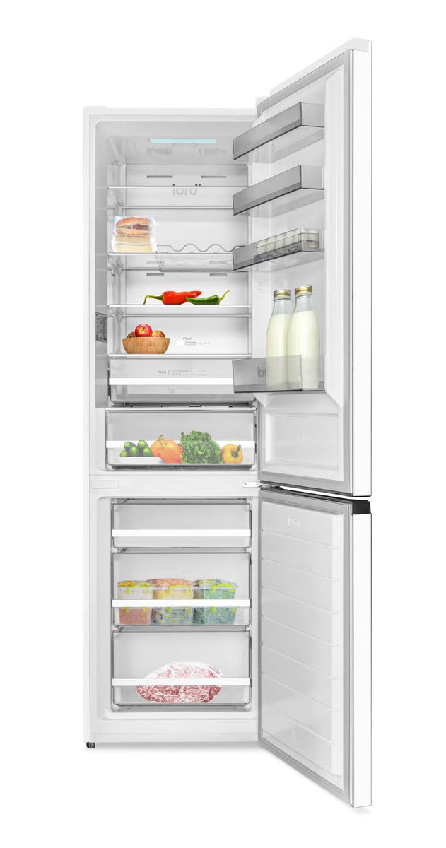 201 cm aukščio baltos spalvos šaldytuvas su šaldikliu apačioje Lord C7 5.GN