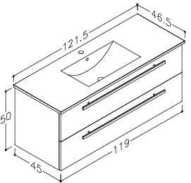 Spintelė su praustuvu Serena 120 cm, balta blizgi 14113811