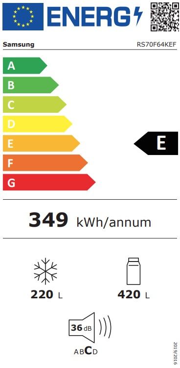 Side by side šaldytuvas Samsung Bespoke AI, SBS AI Energy mode, RS70F64KEFEO