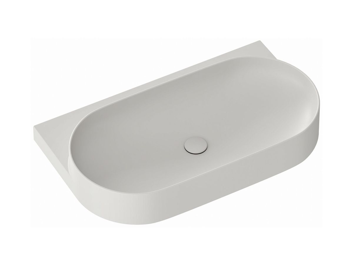 Keraminis praustuvas Ravak Yard 80, su skyle maišytuvui, Smoke Grey, XJX0O280000