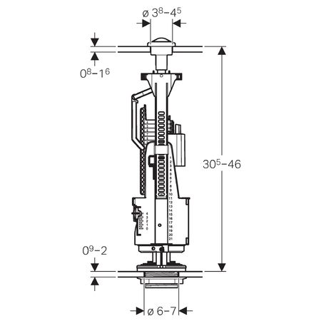 Vandens nuleidimo mechanizmas Geberit ImpulsBasic240, dvigubo nuleidimo, 136919212