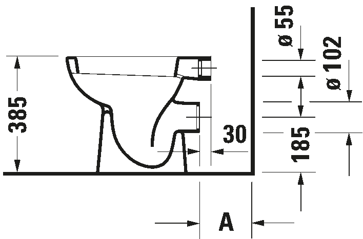 Pastatomas unitazas Duravit D-Code 21080900002