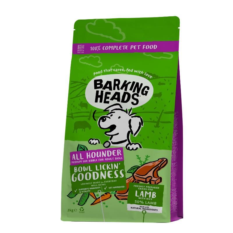 BARKING HEADS Bowl Lickin Goodness pašaras šunims su ėriena 2kg, E-BLM2