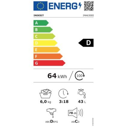 Skalbimo mašina Indesit IMA630EE, 6 kg Skalbimo mašina Indesit IMA630EE, 6 kg