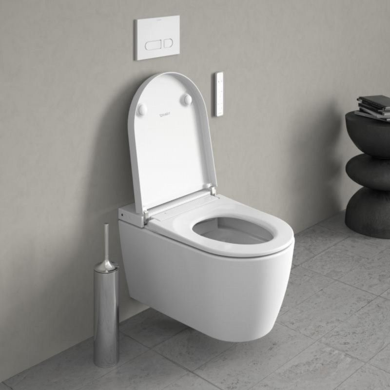 Komplektas: Duravit SensoWash Starck f Lite klozetas su potinkiniu rėmu Duravit DuraSystem ir chromo spalvos mygtuku WD7011007000