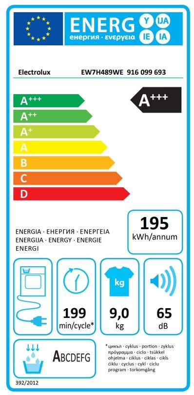 Džiovyklė ELECTROLUX EW7H489WE