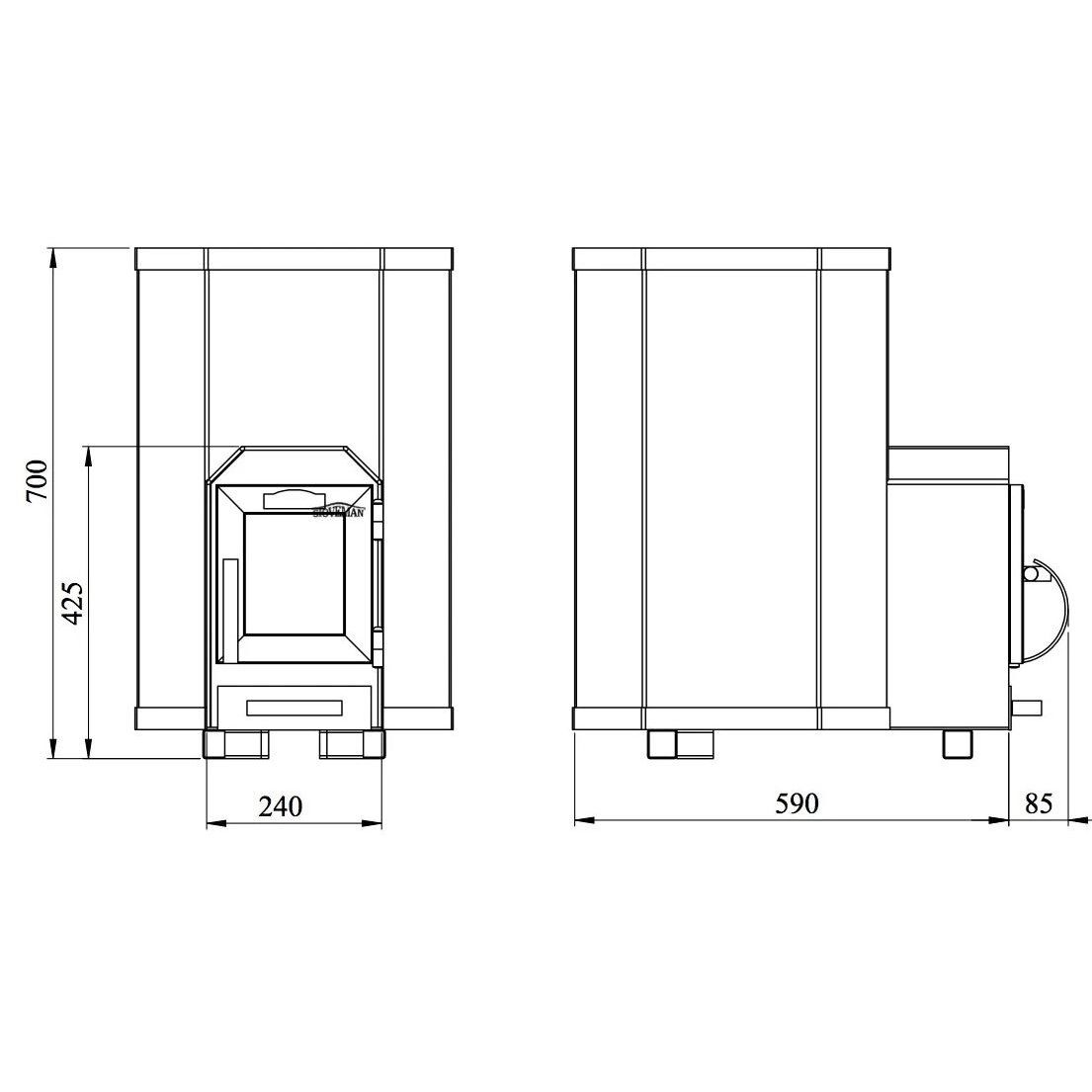 Kieto kuro saunos krosnelė Stoveman 13-LS, 15,4 kW