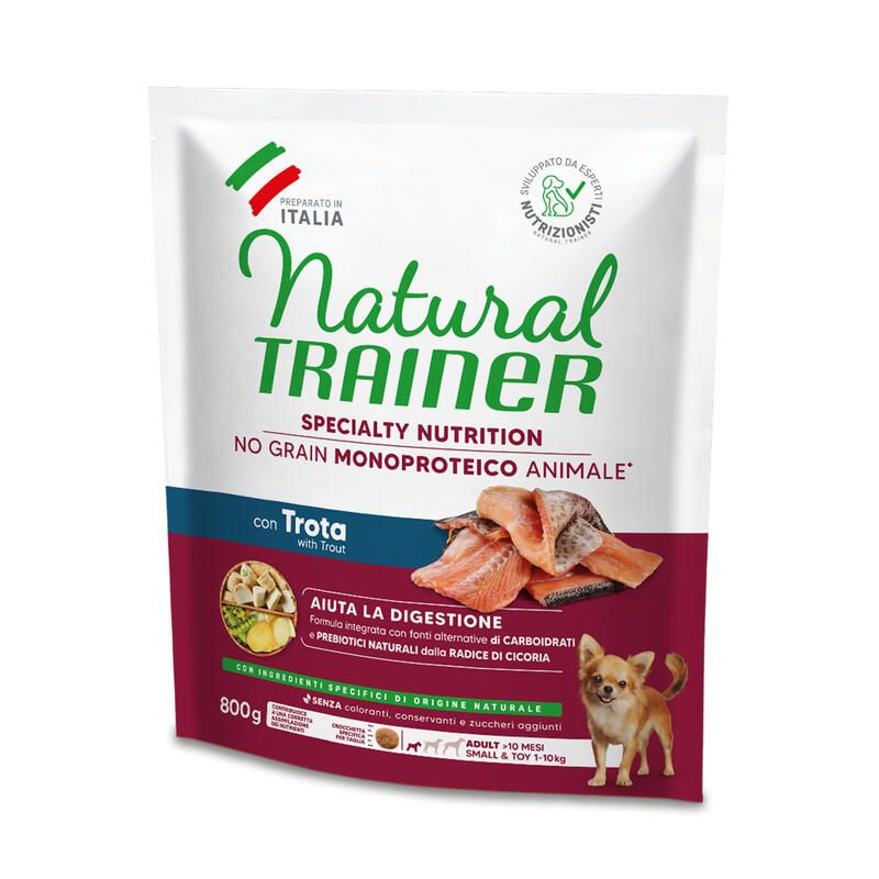 NT ADULT DOG SENSITIVE NO GRAIN Mini TROUT upėtakis 800g NT ADULT DOG SENSITIVE NO GRAIN Mini TROUT upėtakis 800g
