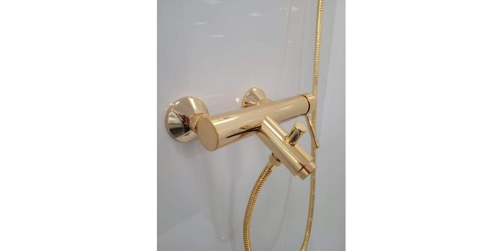 Vonios maišytuvas su dušo k-tu Fiore XENON, blizgus auksas, 44OO5150