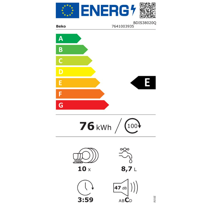 Indaplovė BEKO BDIS38020Q