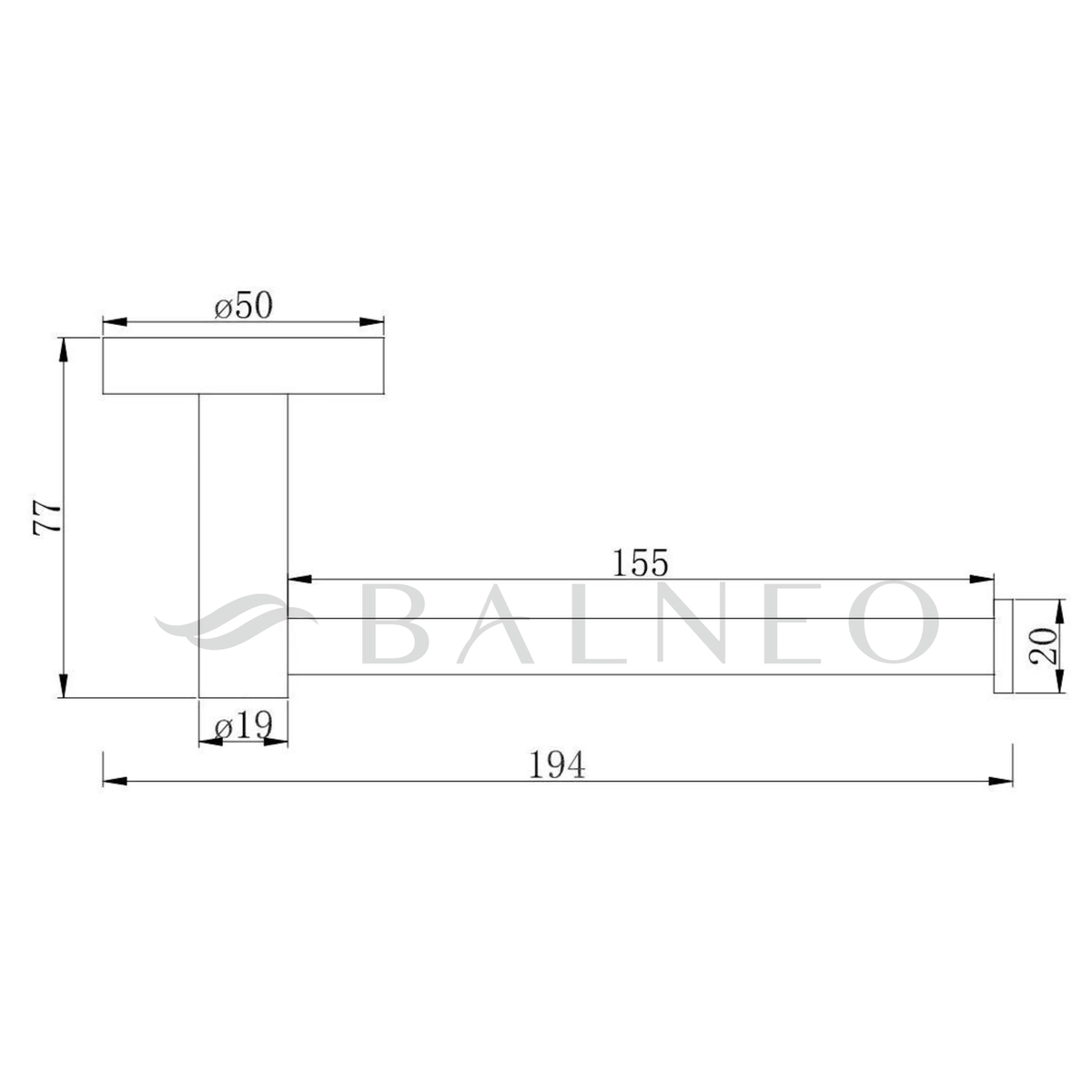 Tualetinio popieriaus laikiklis Balneo QUBE 1, blizgaus aukso sp., M0201080503