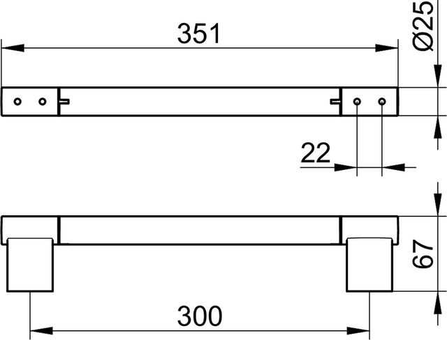 Laikiklis Keuco Plan 300 mm, nerūdijantis plienas, 14907070000