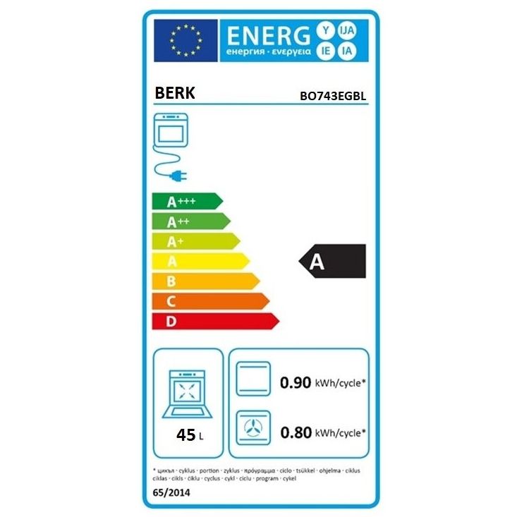 Elektrinė kompaktinė orkaitė Berk BO743EG BL/S