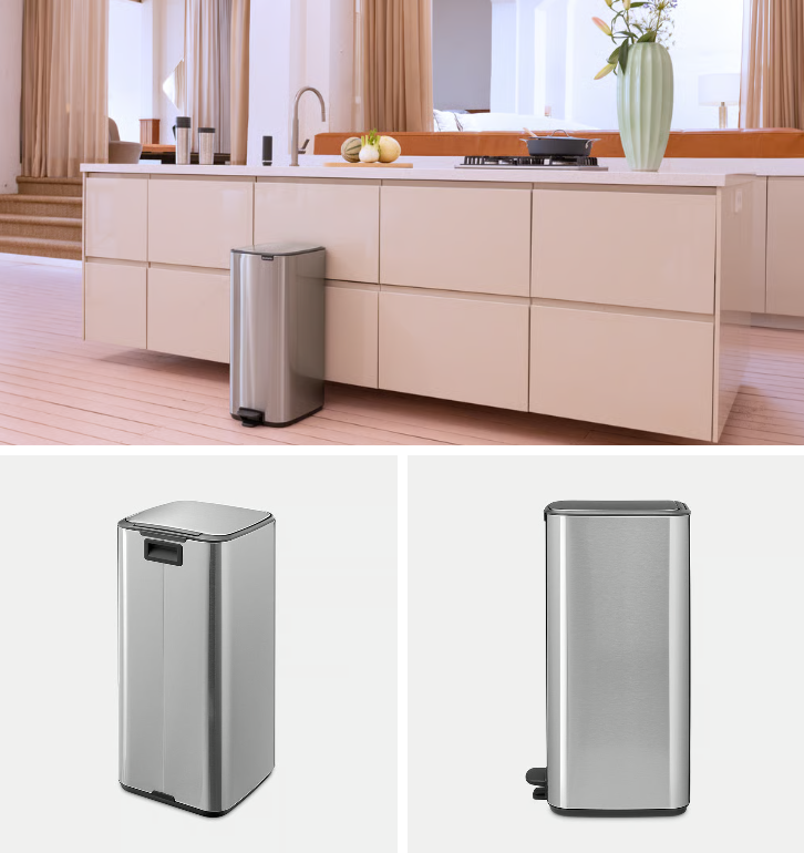 Šiukšlių dėžė Brabantia Bo, 30L., Matt Steel Fingerprint Proof, 238147