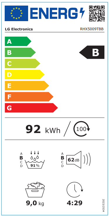 Džiovyklė LG RHX5009TBB Džiovyklė LG RHX5009TBB