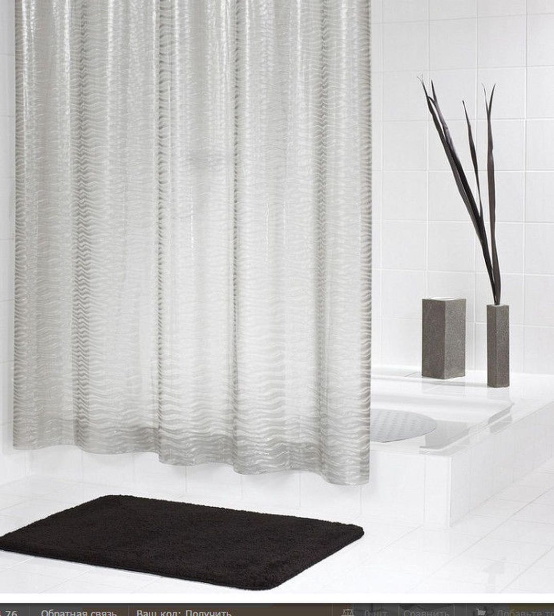Dušo užuolaida Ridder Silk pilka, 180x200cm, 35840