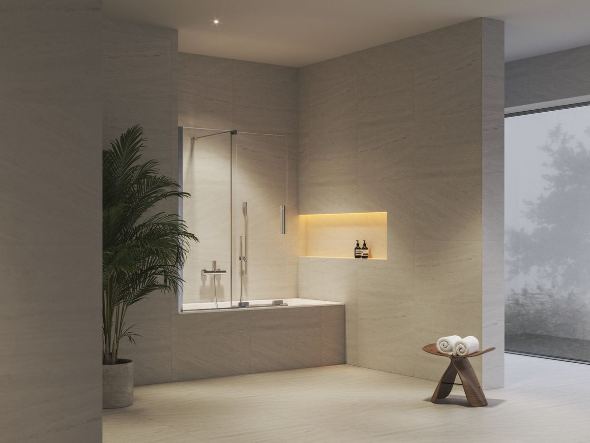 Vonios sienelė Ravak ROVS2 110, blizgi+stiklas Transparent, X786D0C00Z1