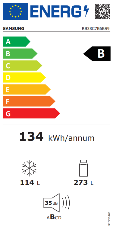 Šaldytuvas SAMSUNG RB38C7B6BS9/EF