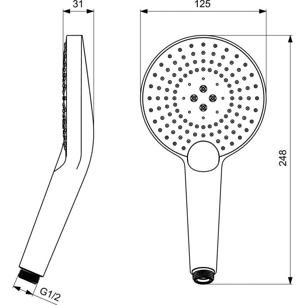 Rankinio dušo galvutė Ideal Standard Idealrain EvoJET Round, 3 funkcijos, chromas B1759AA