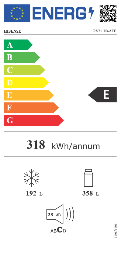 Šaldytuvas HISENSE RS711N4AFE