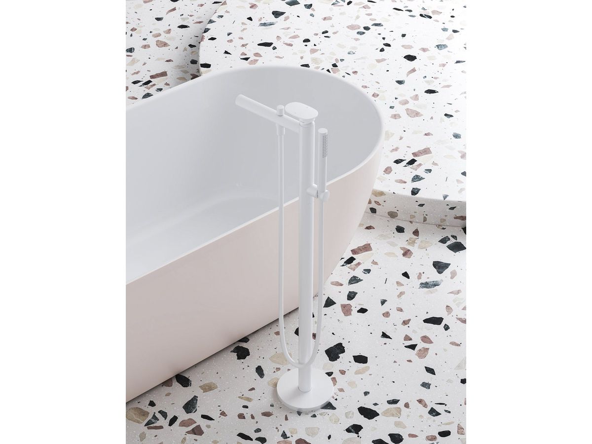 Grindinis vonios maišytuvas Ravak Spring baltas SG 080.10WHM.RB07A X070578