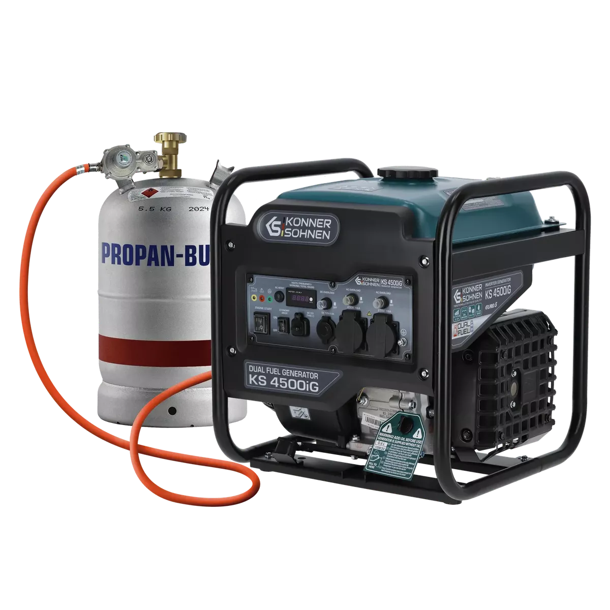 Inverterinis generatorius LPG/benzinas 4500W, KS 4500iG KONNER & SOHNEN
