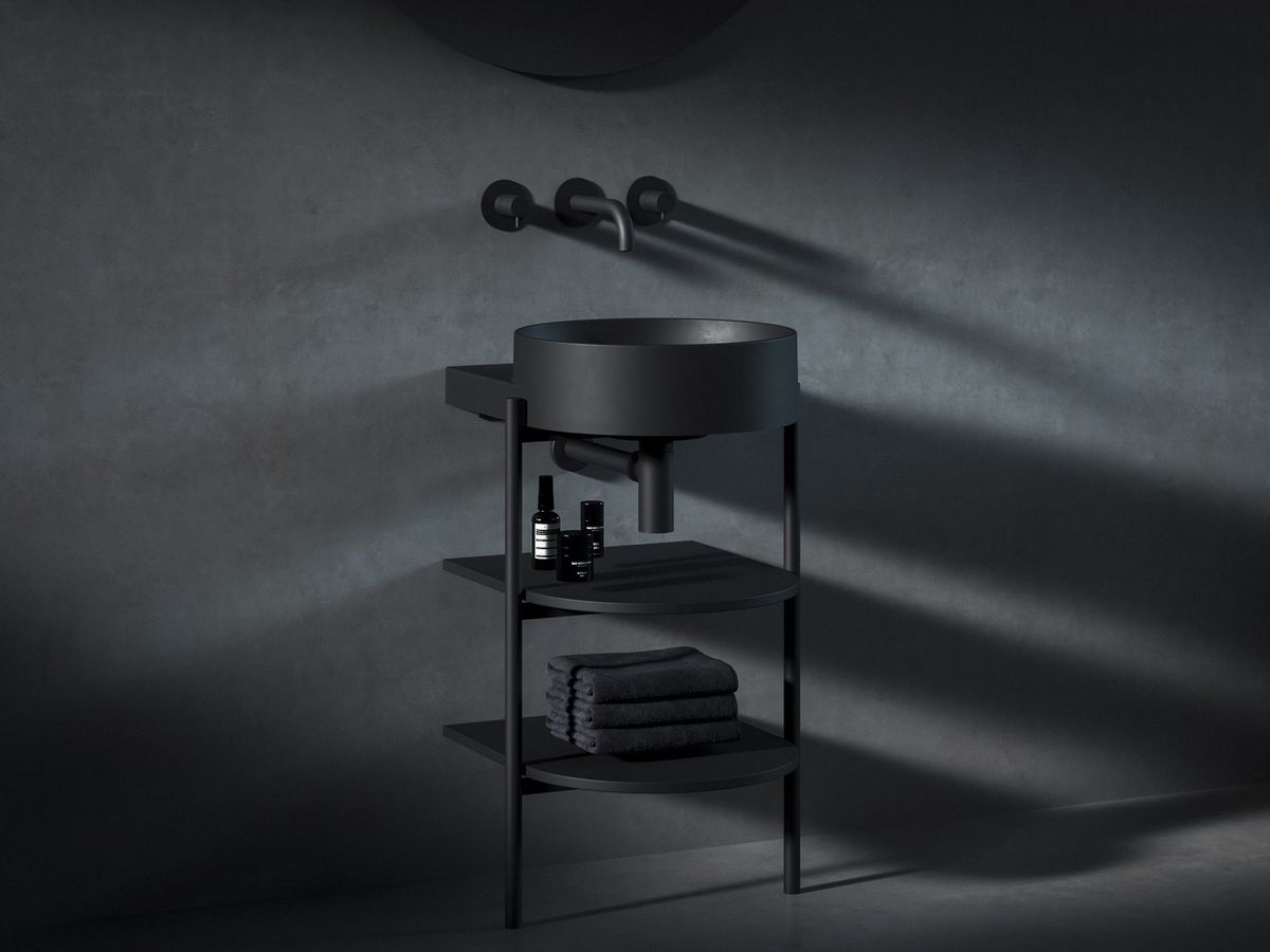 Spintelė po praustuvu Ravak CS Yard 40, matinė juoda, D80000D004