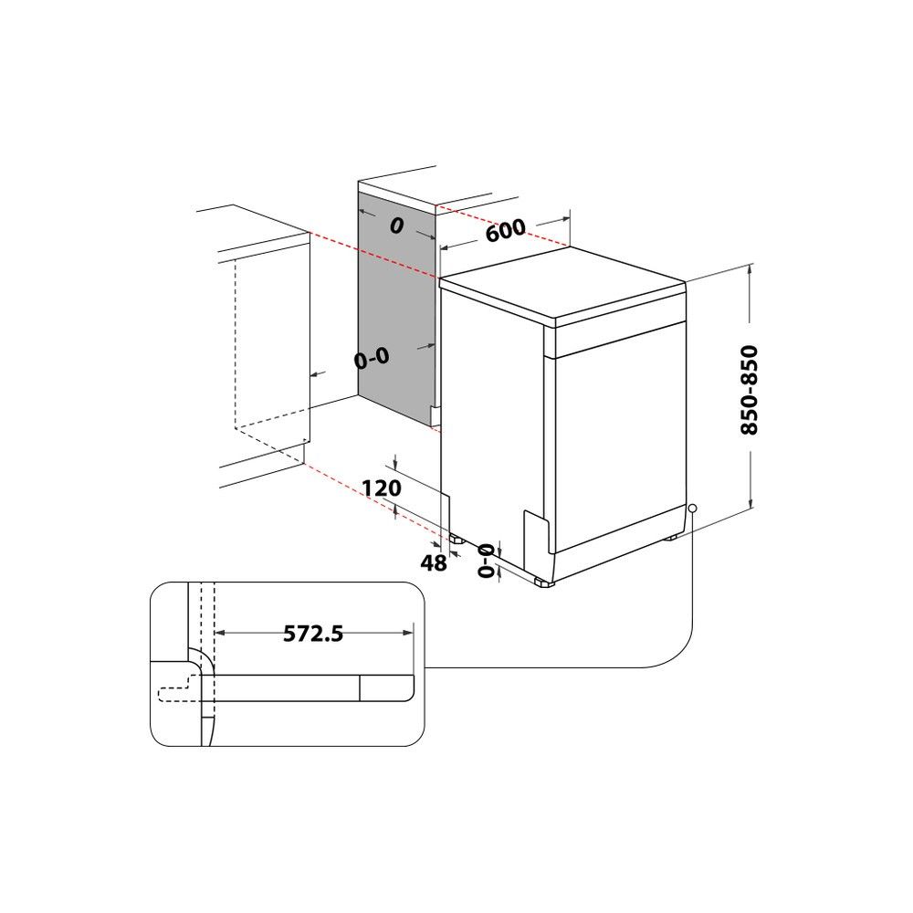 Whirlpool indaplovė Inox W2F HD624 X Whirlpool indaplovė Inox W2F HD624 X