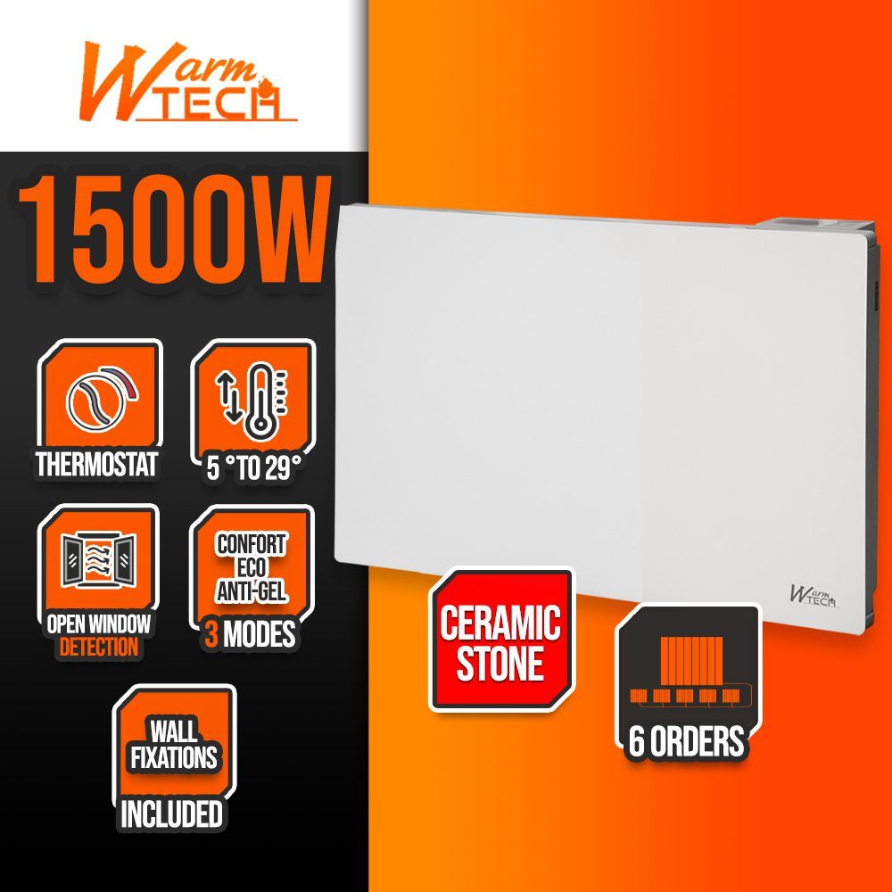 Keraminis – inercinis šildytuvas 1500 W, baltas Keraminis – inercinis šildytuvas 1500 W, baltas