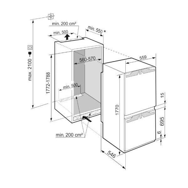 Įmontuojamas šaldytuvas Liebherr ICNd 5133 Plus NoFrost