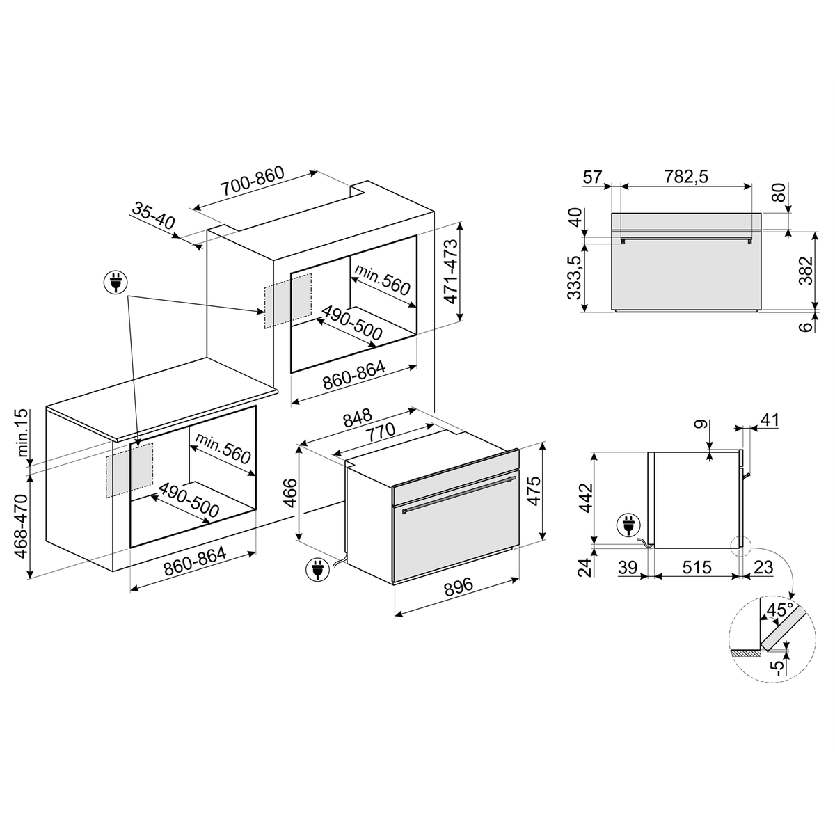 Elektrinė kompaktinė orkaitė Smeg SFR9300X