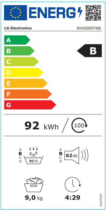Džiovyklė LG RHX5009TWB Džiovyklė LG RHX5009TWB