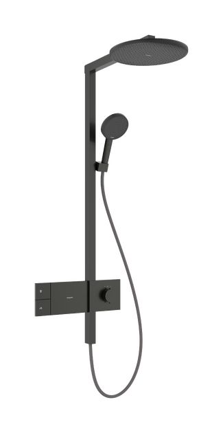 Termostatinė dušo sistema Hansgrohe Raindance Alive S 300 1jet su ShowerSelect Comfort, šlifuotas juodas chromas, 24582340 Termostatinė dušo sistema Hansgrohe Raindance Alive S 300 1jet su ShowerSelect Comfort, šlifuotas juodas chromas, 24582340
