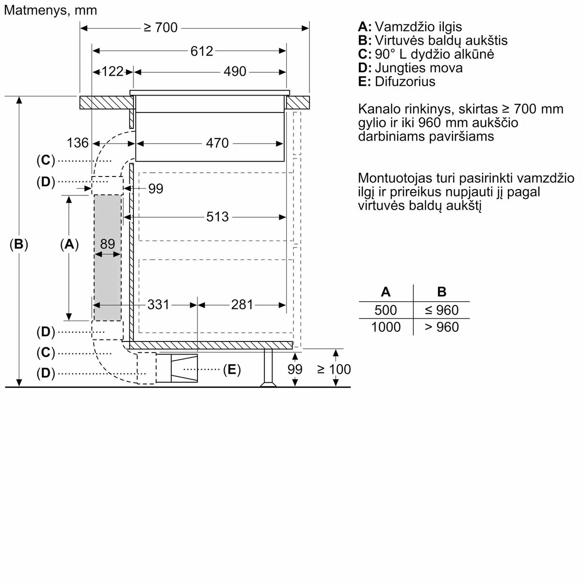 Įmontuojama indukcinė kaitlentė su integruotu gartraukiu Neff N 90, Flex Design, V68YYX4B0, 80 cm