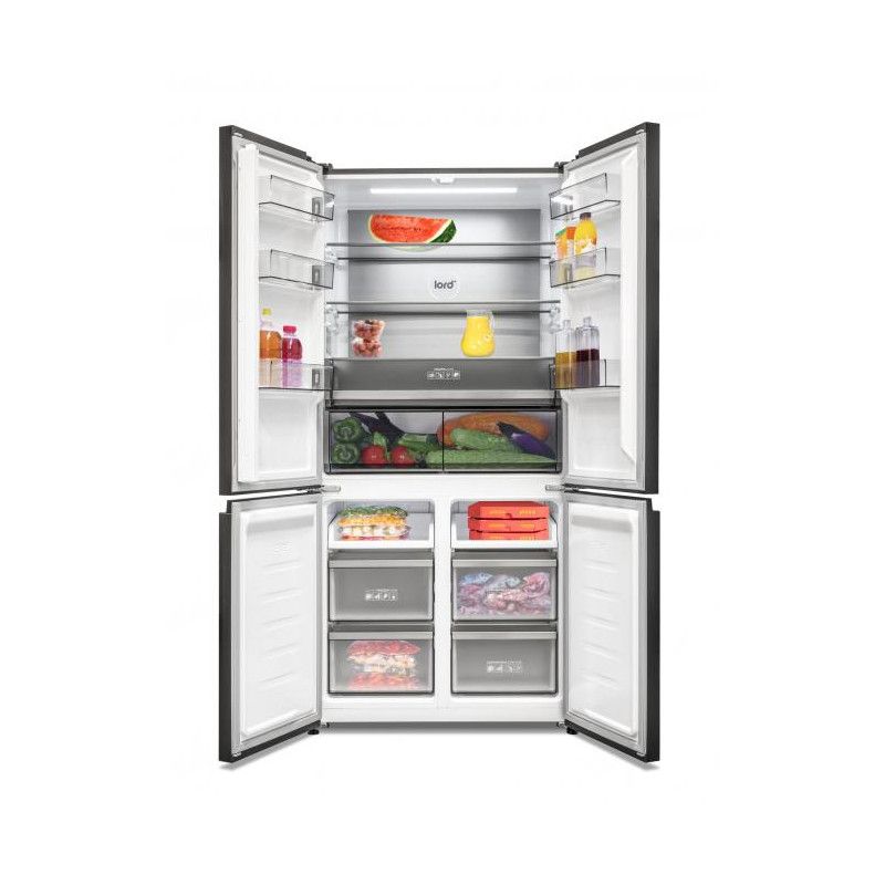 Sidabrinės spalvos Side-by-Side tipo šaldytuvas su šaldikliu Lord C26 Sidabrinės spalvos Side-by-Side tipo šaldytuvas su šaldikliu Lord C26