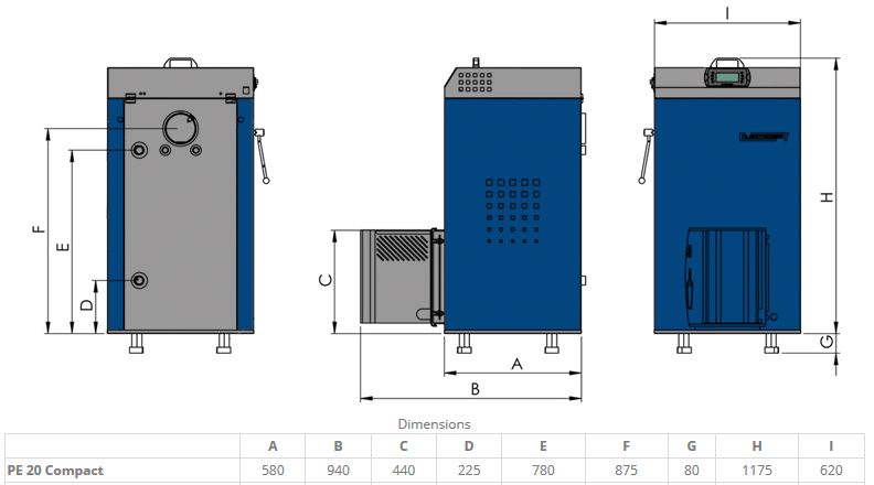 Granulinis katilas Elektromet EKO PE COMPACT 20/310 (galia 18kW, talpa granulėms 310 l)