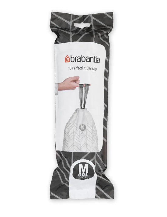 Šiukšlių maišai Brabantia M 60L, (10 vnt), white, 126901 Šiukšlių maišai Brabantia M 60L, (10 vnt), white, 126901