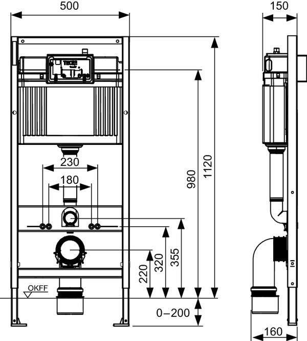 Komplektas: rėmas TECEbase 4-in-1 ir unitazas Villeroy & Boch Subway 2.0 su Soft Close dangčiu