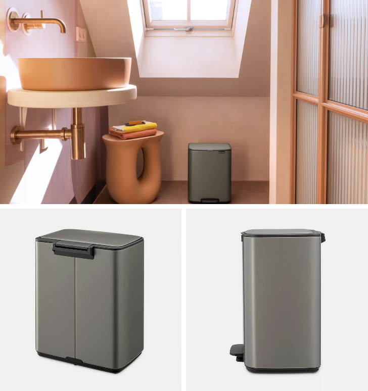 Šiukšlių dėžė Brabantia Bo, 12L., Platinum, 238062