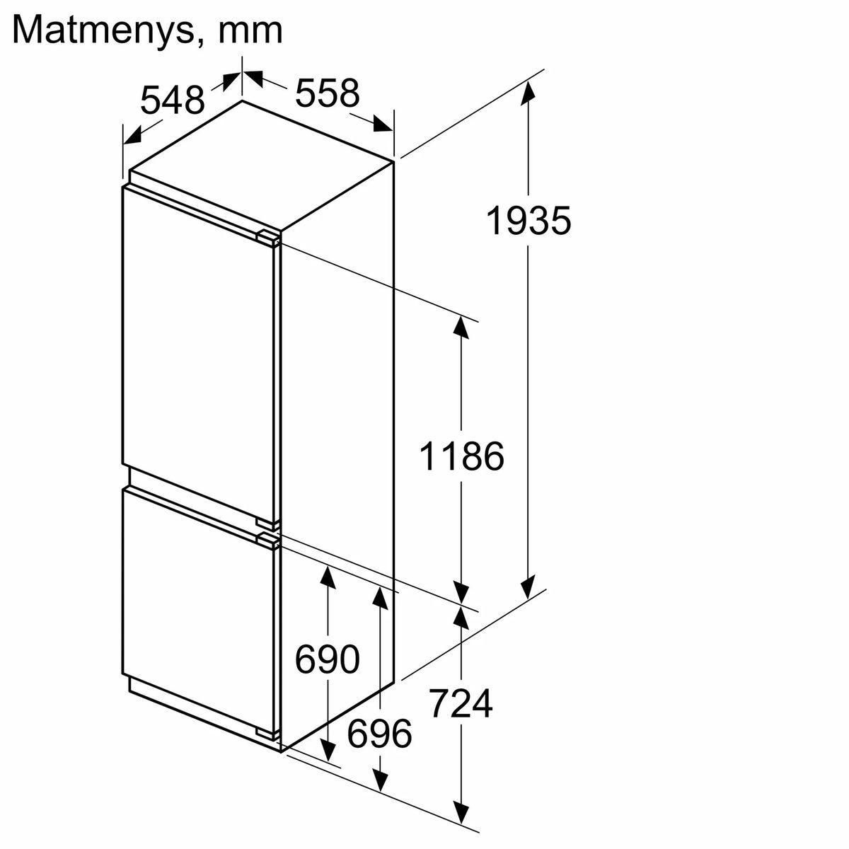 Įmontuojamas šaldytuvas Bosch Serija 6, KIN96ADC0 Įmontuojamas šaldytuvas Bosch Serija 6, KIN96ADC0