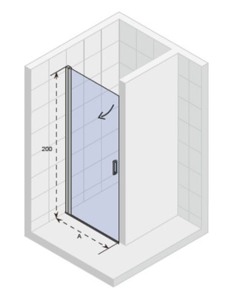 Dušo durys Riho Novik Z101 100 cm, chromuoti profiliai, skaidrus stiklas