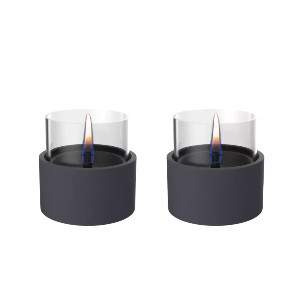 BREEZE 10 mini stalo židinys/žvakė, 2 vnt., juodi, naudojamas Tenderfuel skystis