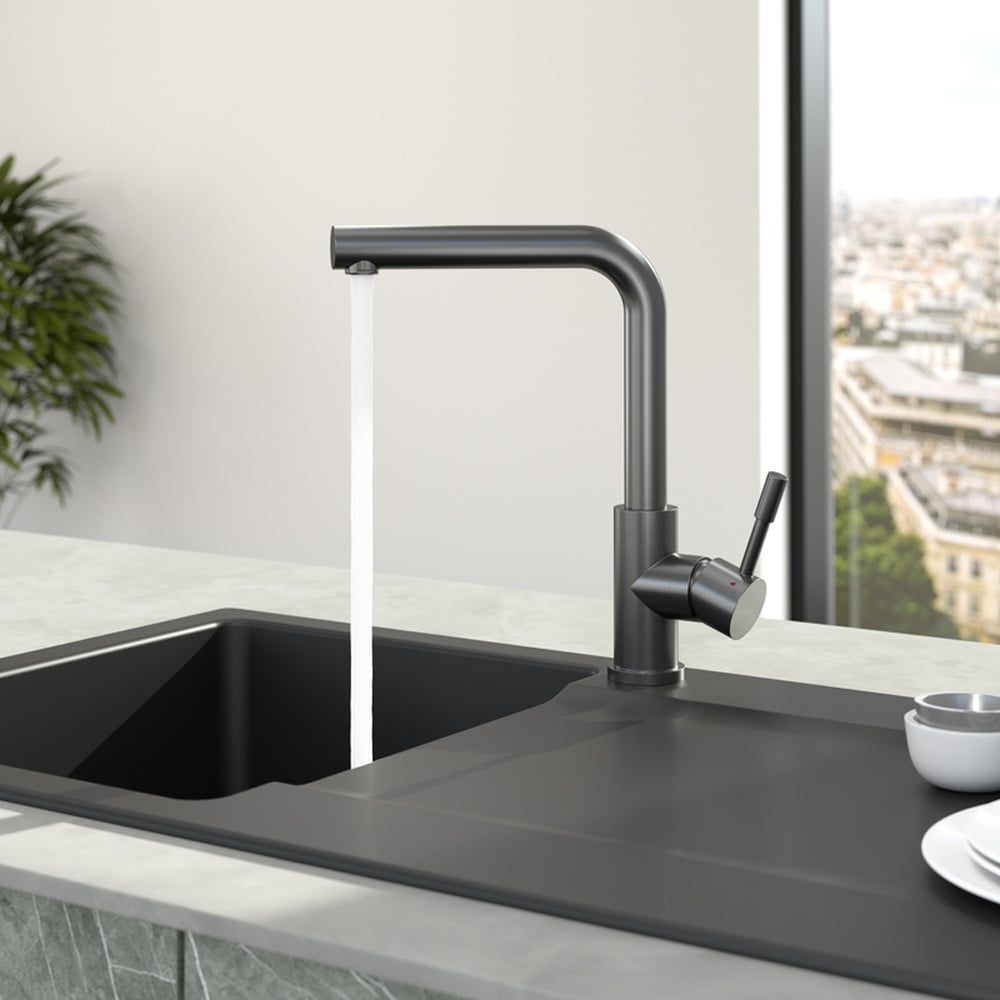 Plautuvės maišytuvas Villeroy & Boch Modern Steel Antracitas