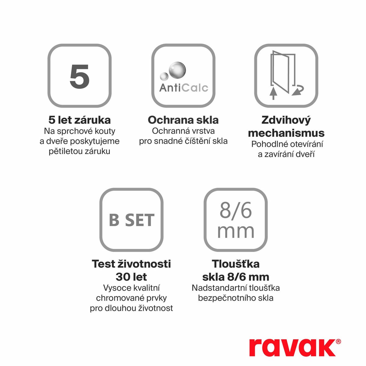 Dušo durys Ravak Brilliant BSD2 100 A-K, chromas+stiklas Transparent 0ULAAA00Z1