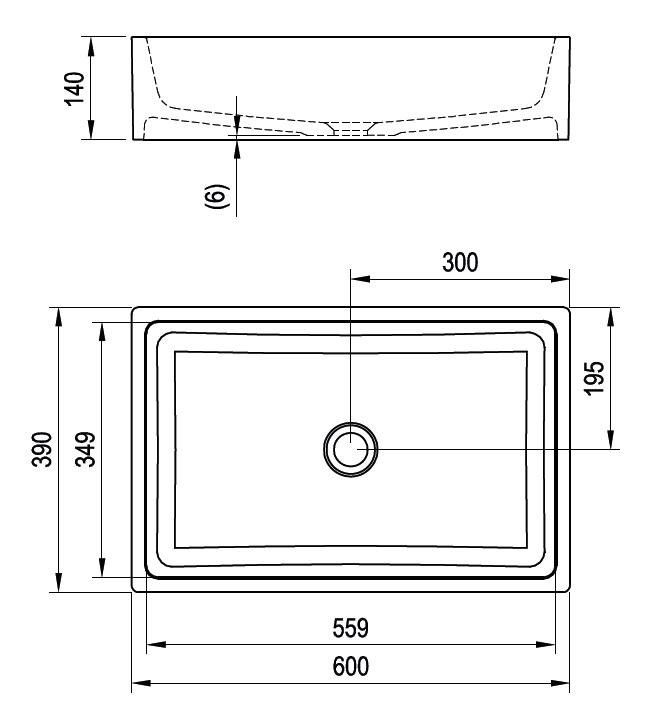 Praustuvas Ravak FORMY 01 600 D baltas XJL01260000
