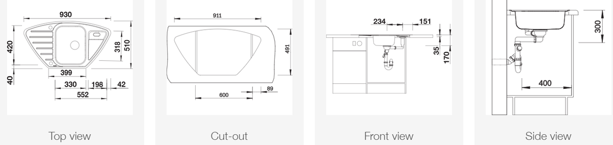 Plieninė plautuvė BLANCO LANTOS 9 E-IF Brushed M.AF