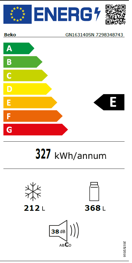 Šaldytuvas BEKO GN163140SN