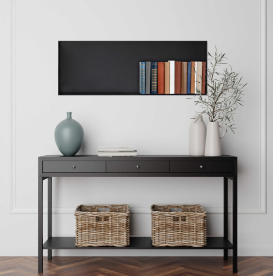 Įleidžiama berėmė sieninė lentyna Balneo Wall Box NO RIM, juodos sp., 90x30x10 cm, OB-BL6-NR